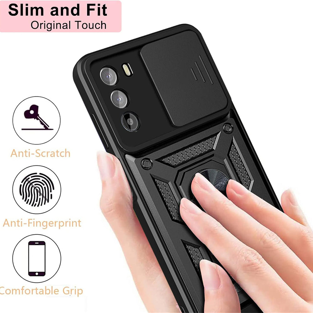 Kuori Motorola Moto G62 5G:lle, Techsuit, CamShield, Musta