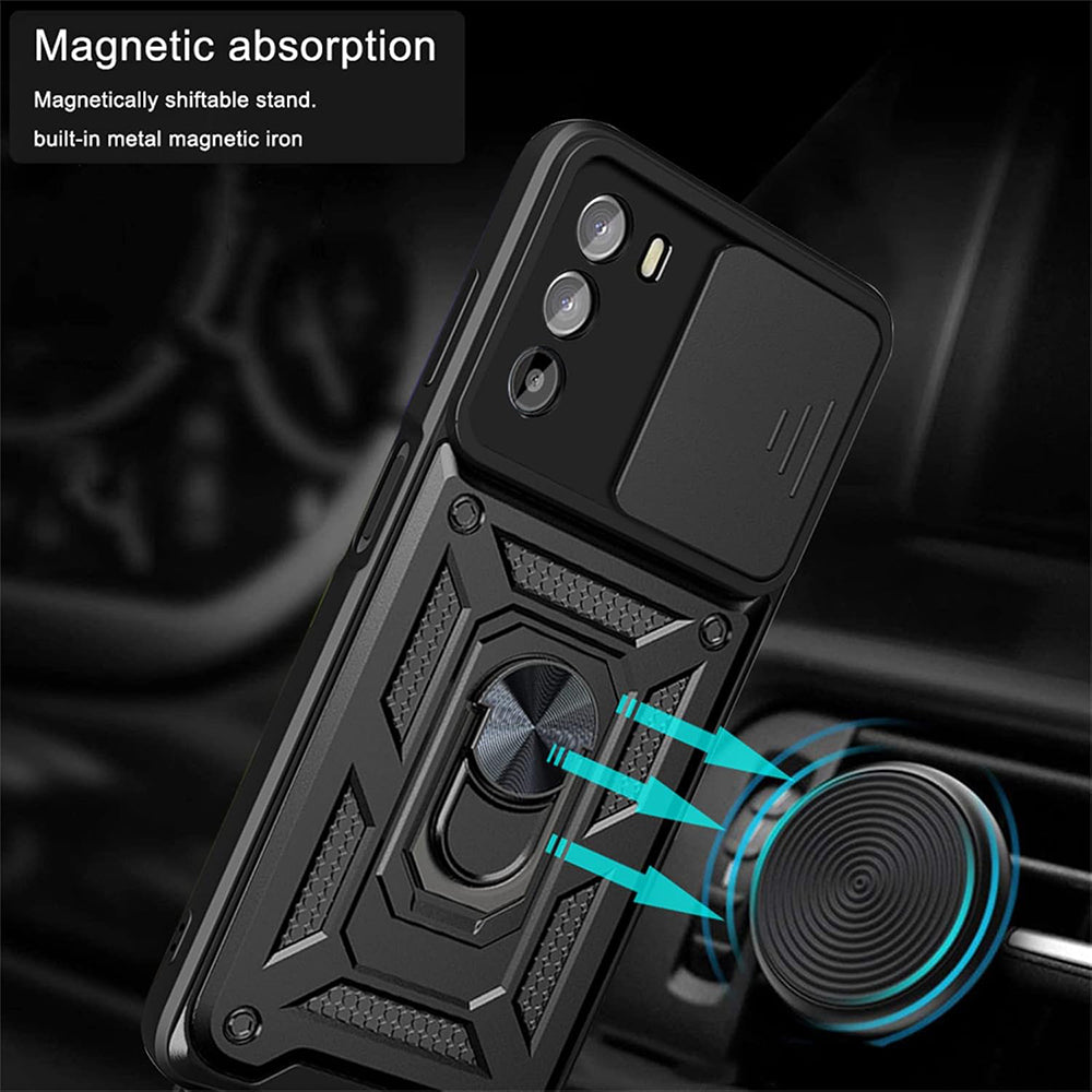 Kuori Motorola Moto G62 5G:lle, Techsuit, CamShield, Musta