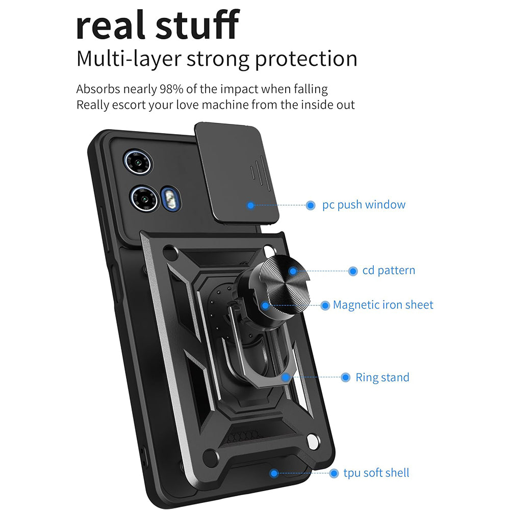 Kuori Motorola Moto G71 5G:lle, Techsuit, CamShield, Musta