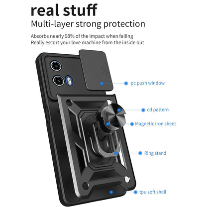Kuori Motorola Moto G71 5G:lle, Techsuit, CamShield, Musta