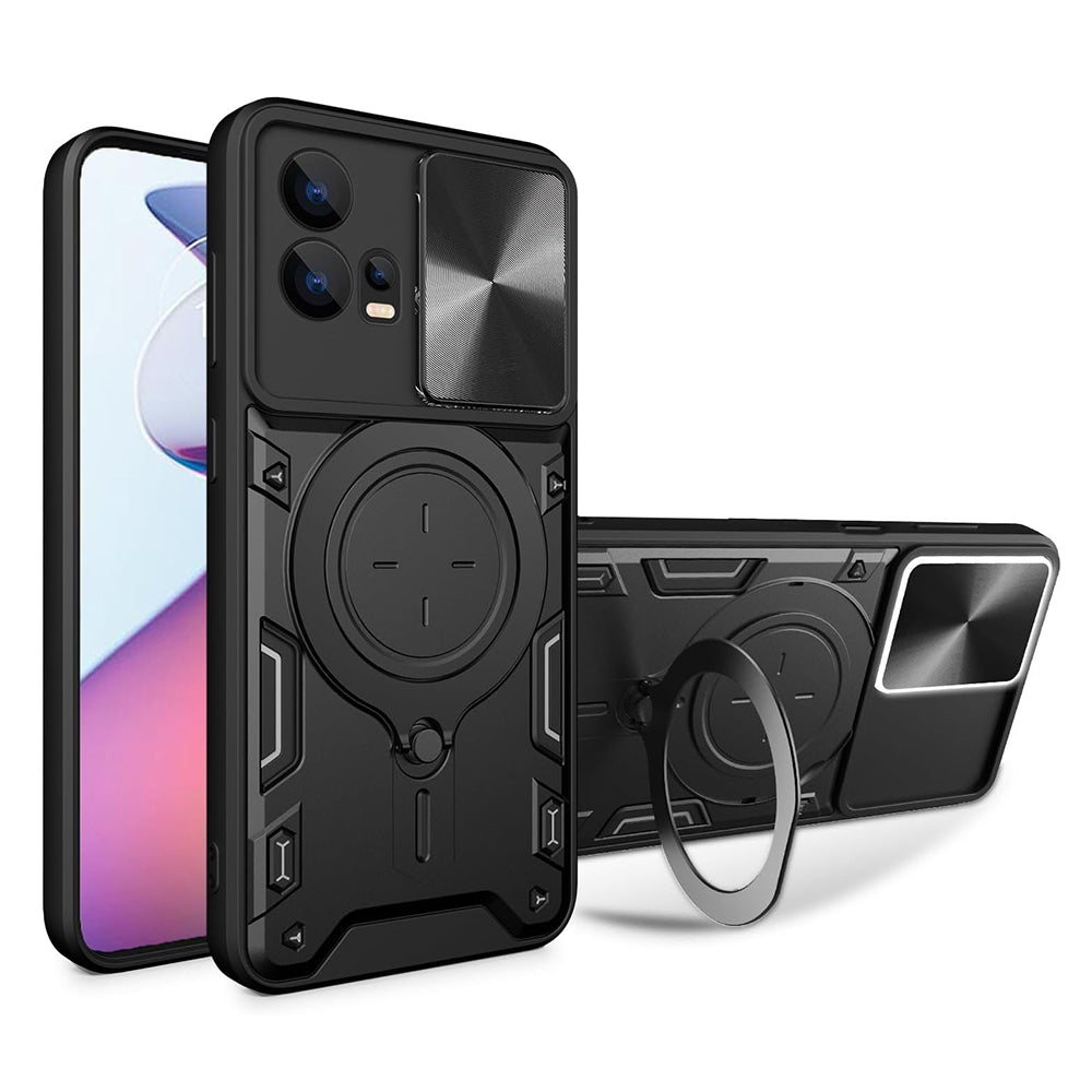 Kotelo Motorola Moto G72:lle, Techsuit, CamGuard Pro, Musta