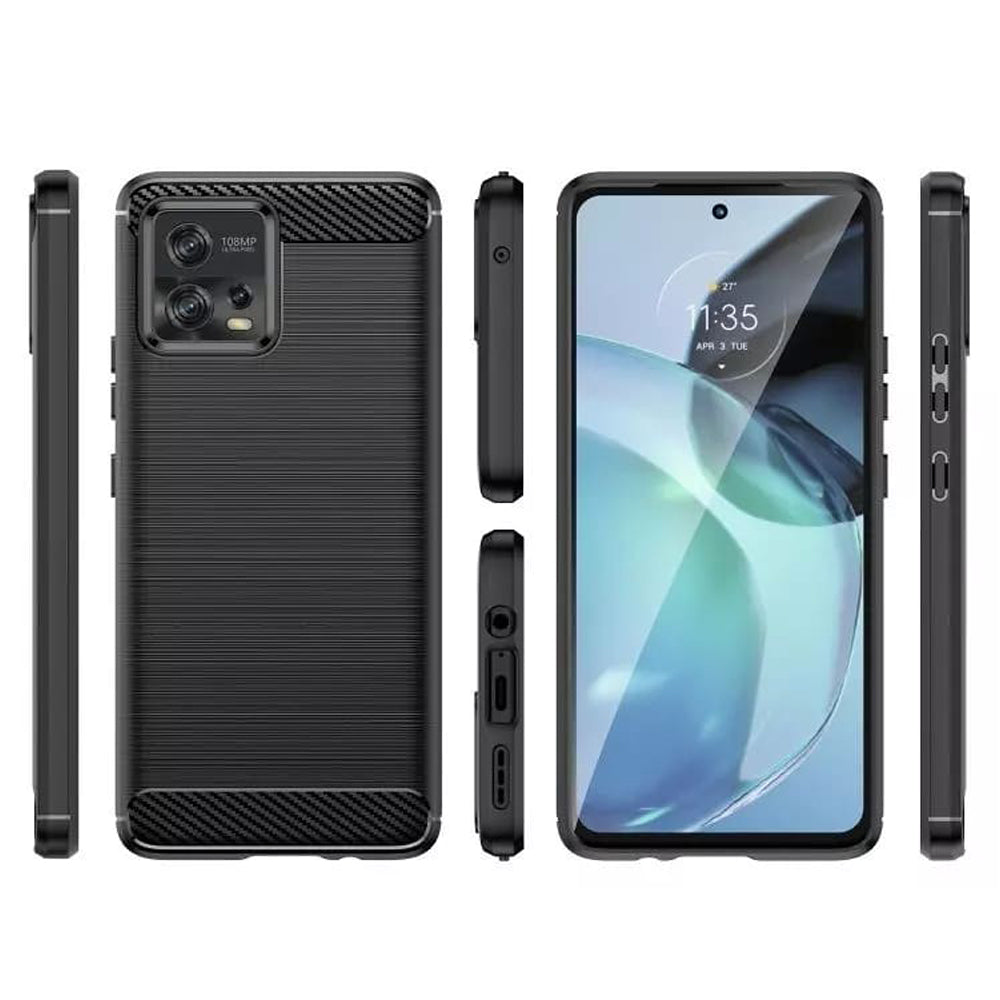 Suojakuori Motorola Moto G72:lle, Techsuit, Hiili, Musta