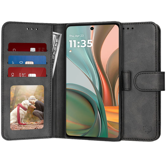 Kuori Motorola Moto G75:lle, Techsuit, Diary Book, Musta