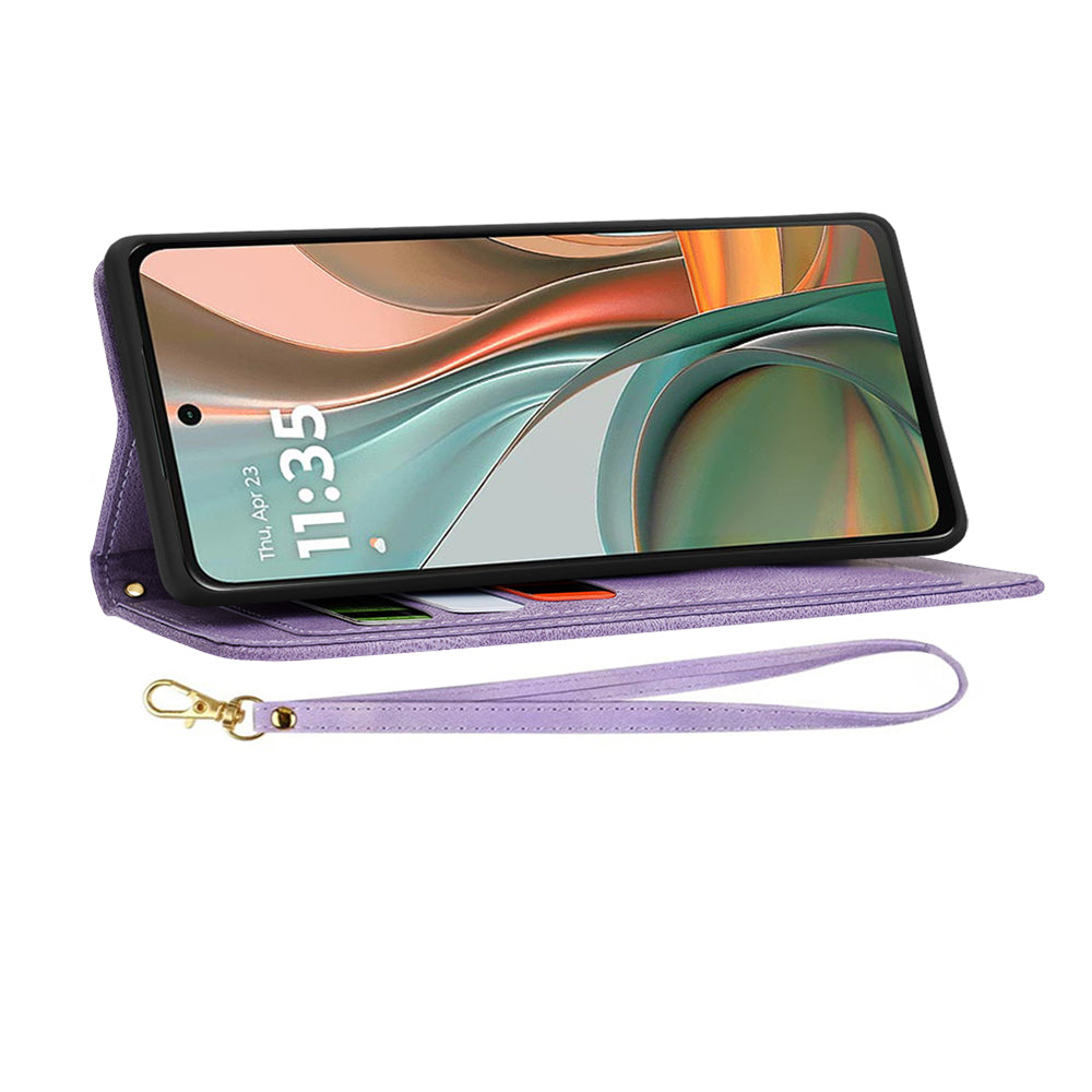 Case for Motorola Moto G75, Techsuit, FlipCraft, Purple