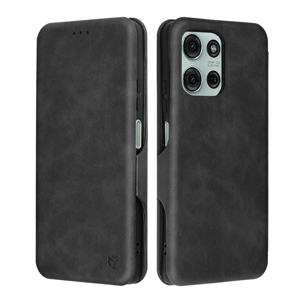 Case for Motorola Moto G75, Techsuit, Safe Wallet Plus, Black
