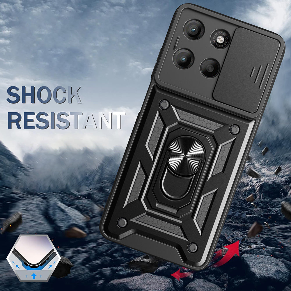 Kotelo Motorola Moto G77 / G67, Techsuit, CamShield, Musta