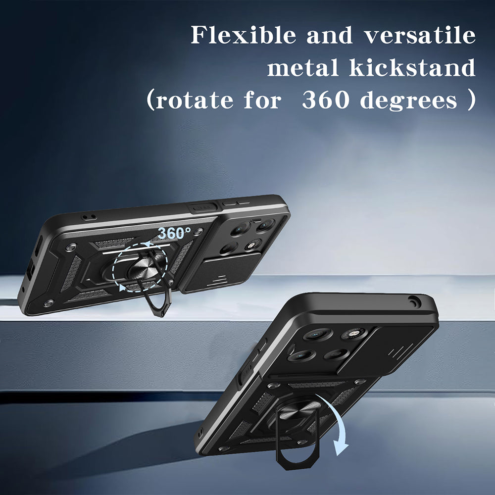 Kotelo Motorola Moto G77 / G67, Techsuit, CamShield, Musta