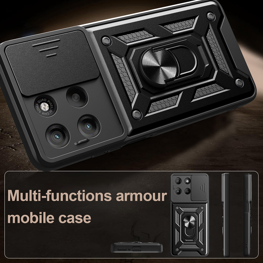 Kotelo Motorola Moto G77 / G67, Techsuit, CamShield, Musta