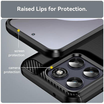 Suojakotelo Motorola Moto G77 / G67, Techsuit, Carbon, Musta