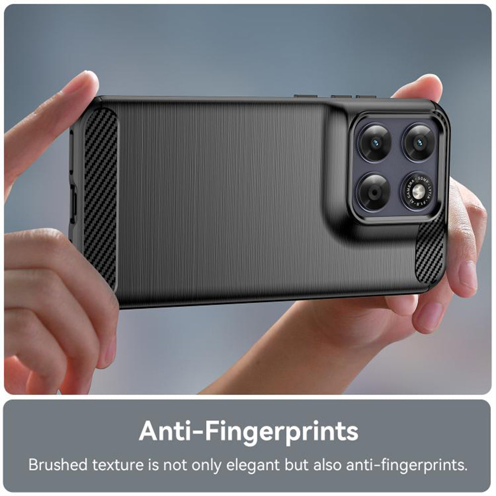 Suojakotelo Motorola Moto G77 / G67, Techsuit, Carbon, Musta