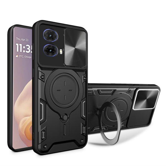 Kotelo Motorola Moto G85:lle, Techsuit, CamGuard Pro, Musta