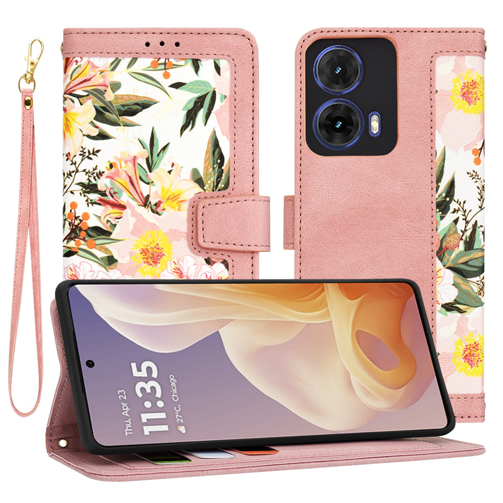 Kotelo Motorola Moto G85:lle, Techsuit, FlipCraft, Pinkki