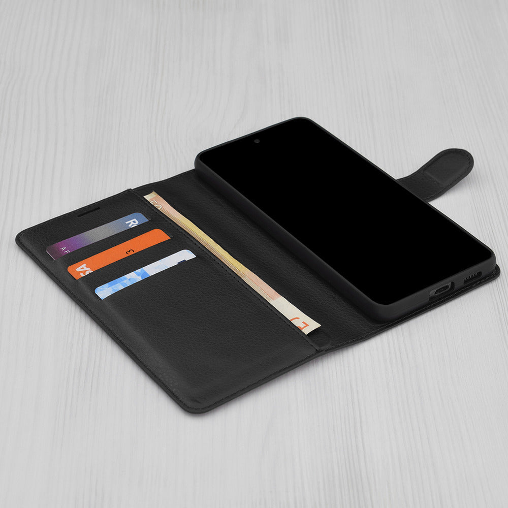 Case for Motorola Moto G86 Power, Techsuit, Leather Folio, Black