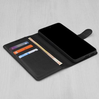 Case for Motorola Moto G86 Power, Techsuit, Leather Folio, Black