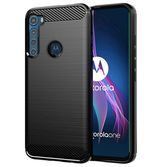 Suojakuori Motorola One Fusion+ -puhelimelle, Techsuit, Hiili, Musta