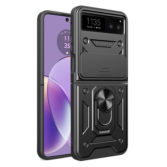 Kuori Motorola Razr 40:lle, Techsuit, CamShield, Musta