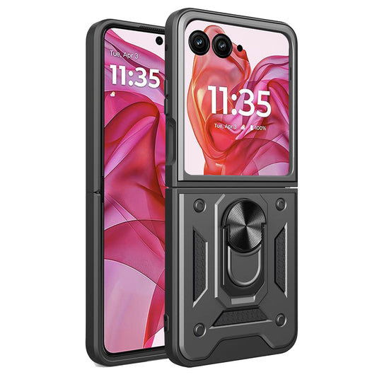 Kuori Motorola Razr 50 Ultra -puhelimelle, Techsuit, CamShield, Musta