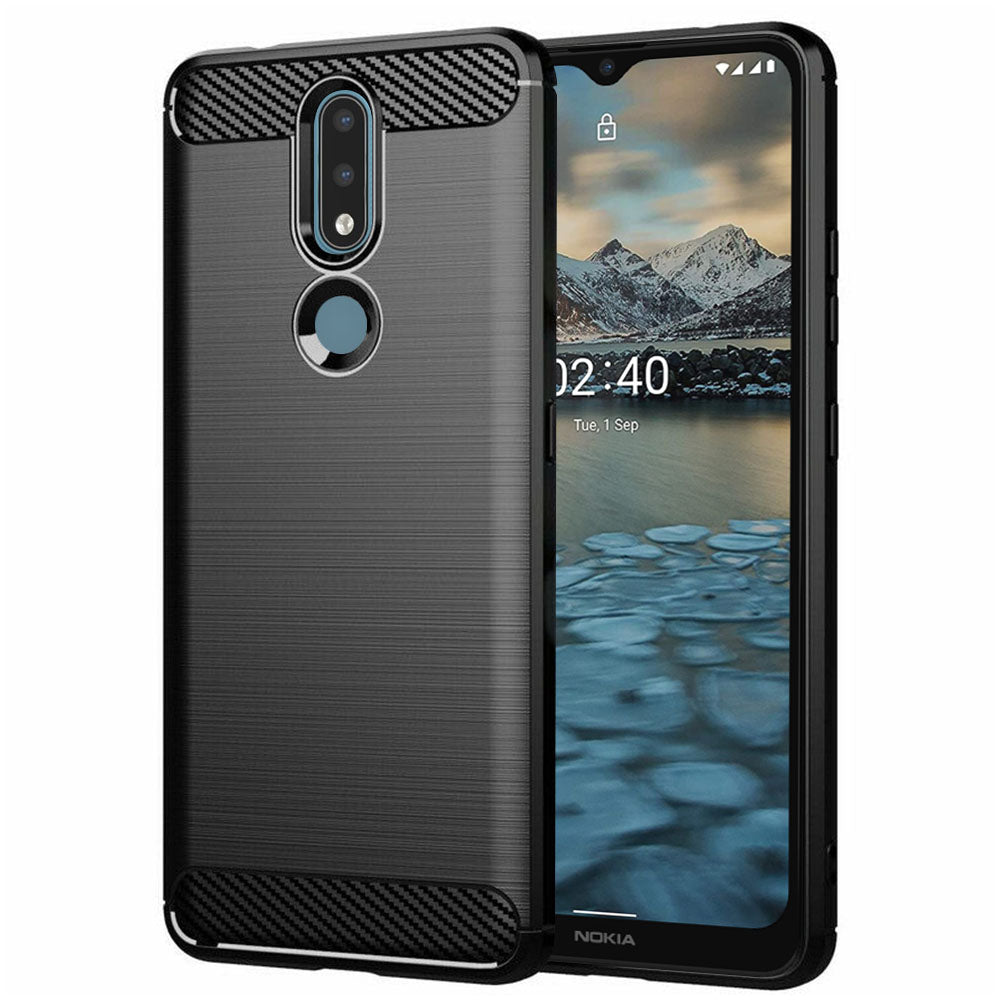 Kuori Nokia 2.4:lle, Techsuit, Hiili, Musta