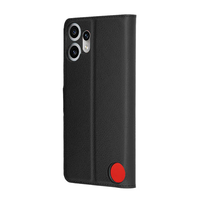 Kuori Nothing CMF Phone 2 Pro:lle, Techsuit, nahkainen folio, musta