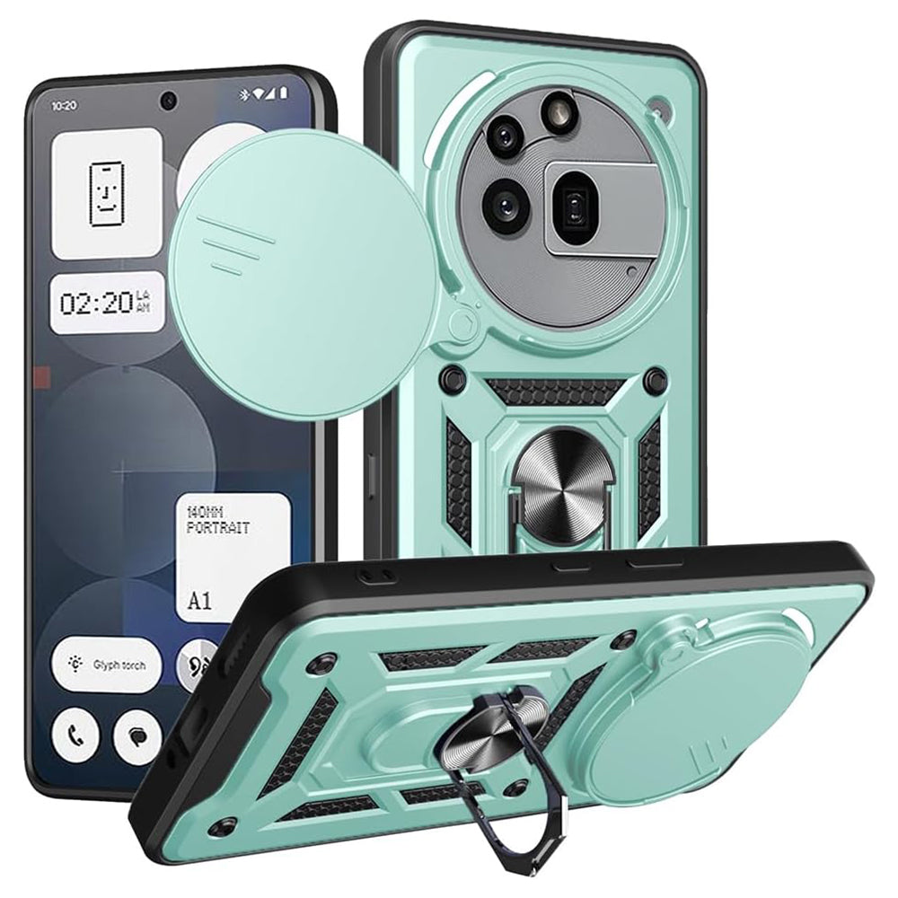 Kuori Nothing Phone (3a) Pro:lle, Techsuit, CamShield, Vihreä