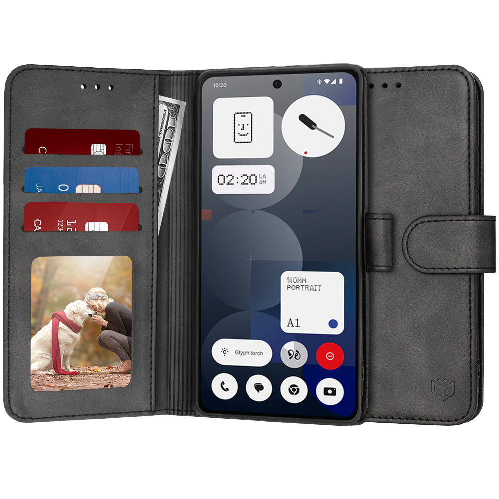 Kuori Nothing Phone (3a) Pro:lle, Techsuit, Diary Book, Musta