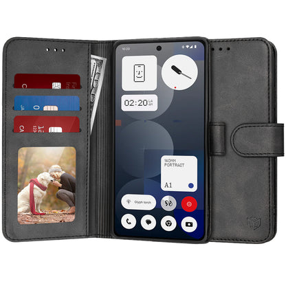 Kuori Nothing Phone (3a) Pro:lle, Techsuit, Diary Book, Musta