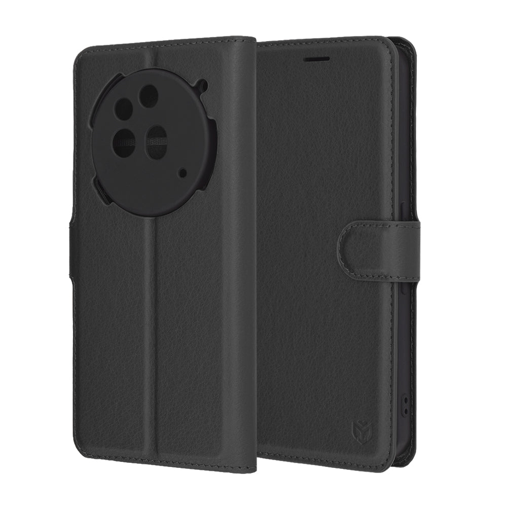 Kuori Nothing Phone (3a) Pro:lle, Techsuit, nahkainen folio, musta