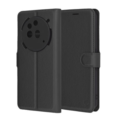 Kuori Nothing Phone (3a) Pro:lle, Techsuit, nahkainen folio, musta