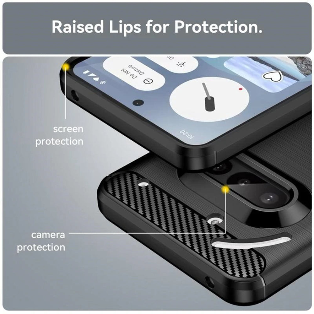 Suojakuori Nothing Phone (3a):lle, Techsuit, Hiili, Musta