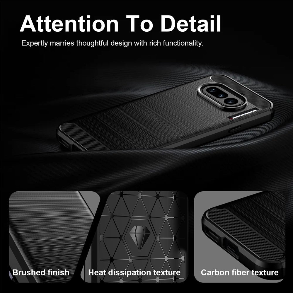 Kotelo Nothing Phone (4a) -puhelimelle, Techsuit, Carbon, Musta