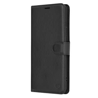 Kuori OnePlus 12:lle, Techsuit, nahkainen folio, musta