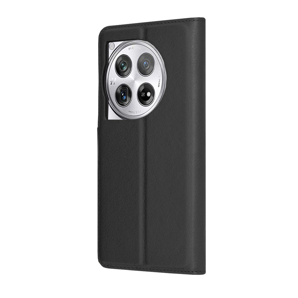 Kuori OnePlus 12:lle, Techsuit, nahkainen folio, musta