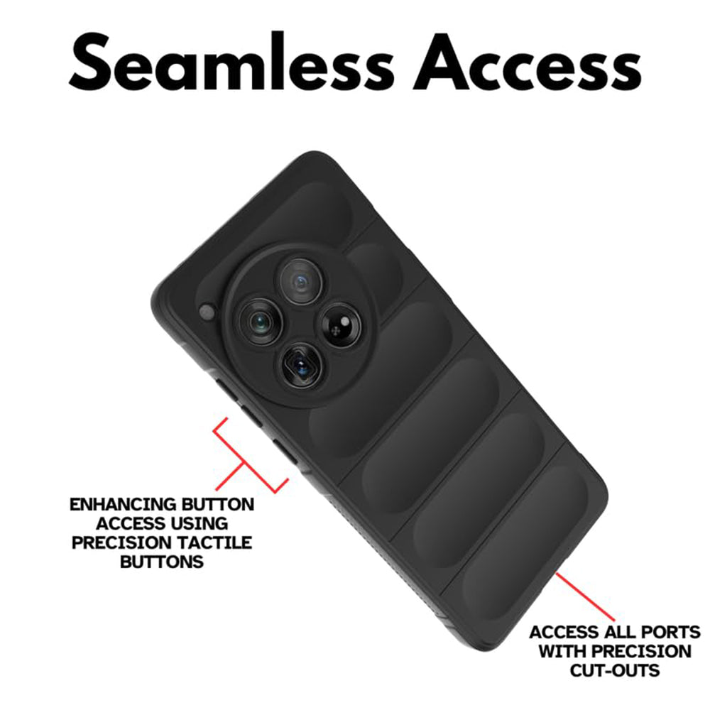 Kuori OnePlus 12:lle, Techsuit, Magic Shield, Musta