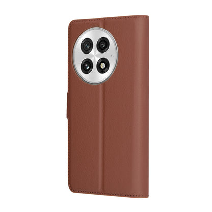 Kuori OnePlus 13:lle, Techsuit, nahkainen folio, ruskea