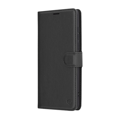 Kuori OnePlus 13:lle, Techsuit, nahkainen folio, musta