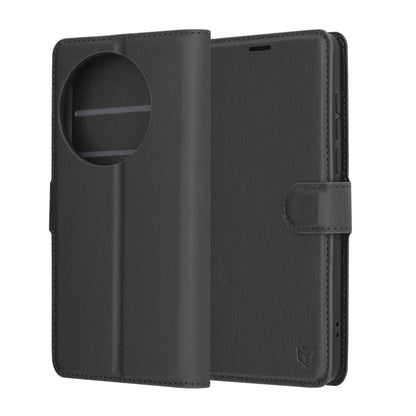 Kuori OnePlus 13:lle, Techsuit, nahkainen folio, musta