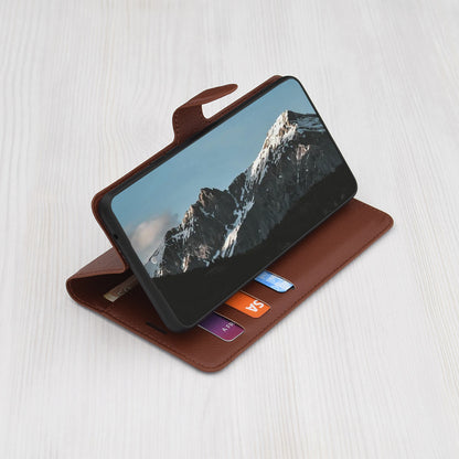 Case for OnePlus 13R, Techsuit, Leather Folio, Brown