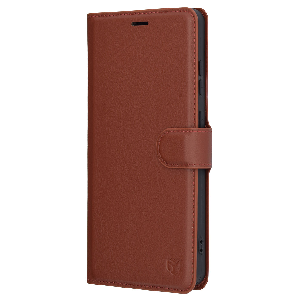 Case for OnePlus 13R, Techsuit, Leather Folio, Brown