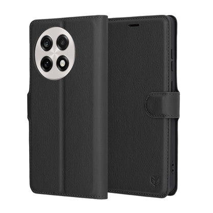 Kuori OnePlus 13R:lle, Techsuit, nahkainen folio, musta