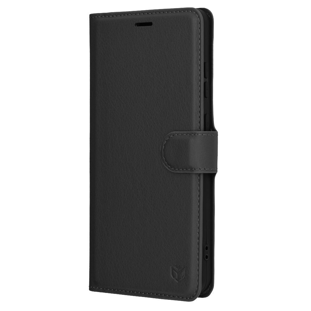 Kuori OnePlus 13R:lle, Techsuit, nahkainen folio, musta