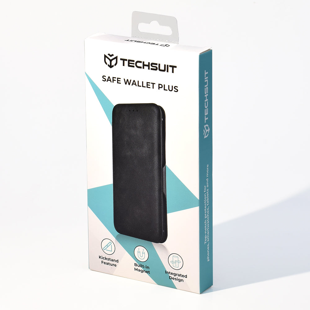 Case for OnePlus 13R, Techsuit, Safe Wallet Plus, Black