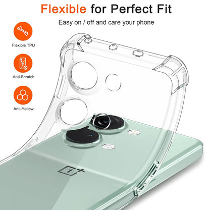 Kuori OnePlus Nord 3:lle, Techsuit, Iskunkestävä Kirkas, Läpinäkyvä