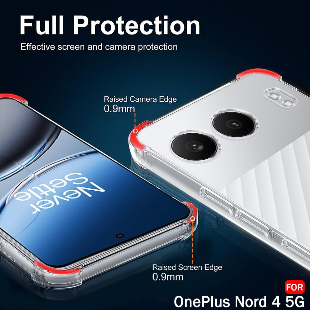 Kuori OnePlus Nord 4:lle, Techsuit, Iskunkestävä Kirkas, Läpinäkyvä