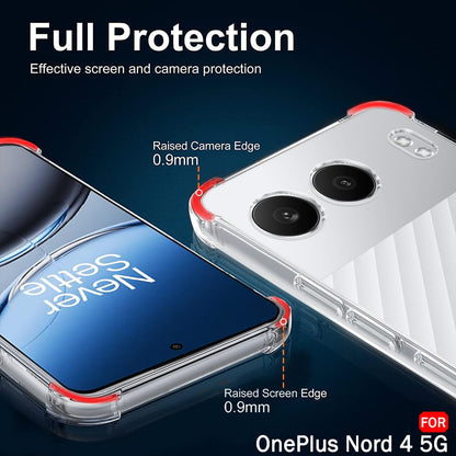 Kuori OnePlus Nord 4:lle, Techsuit, Iskunkestävä Kirkas, Läpinäkyvä