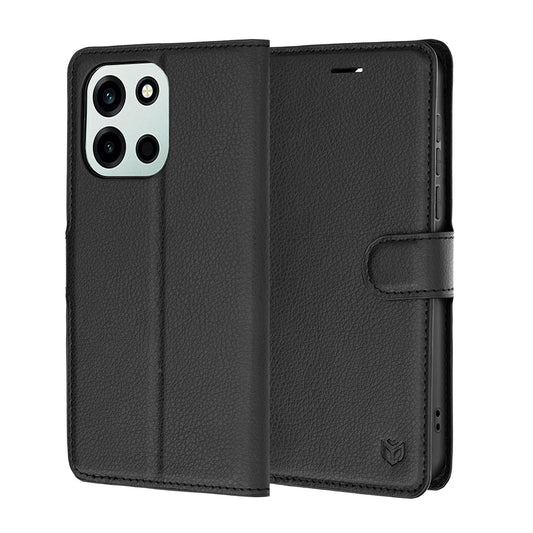 Kuori OnePlus Nord 6:lle, Techsuit, nahkainen folio, musta