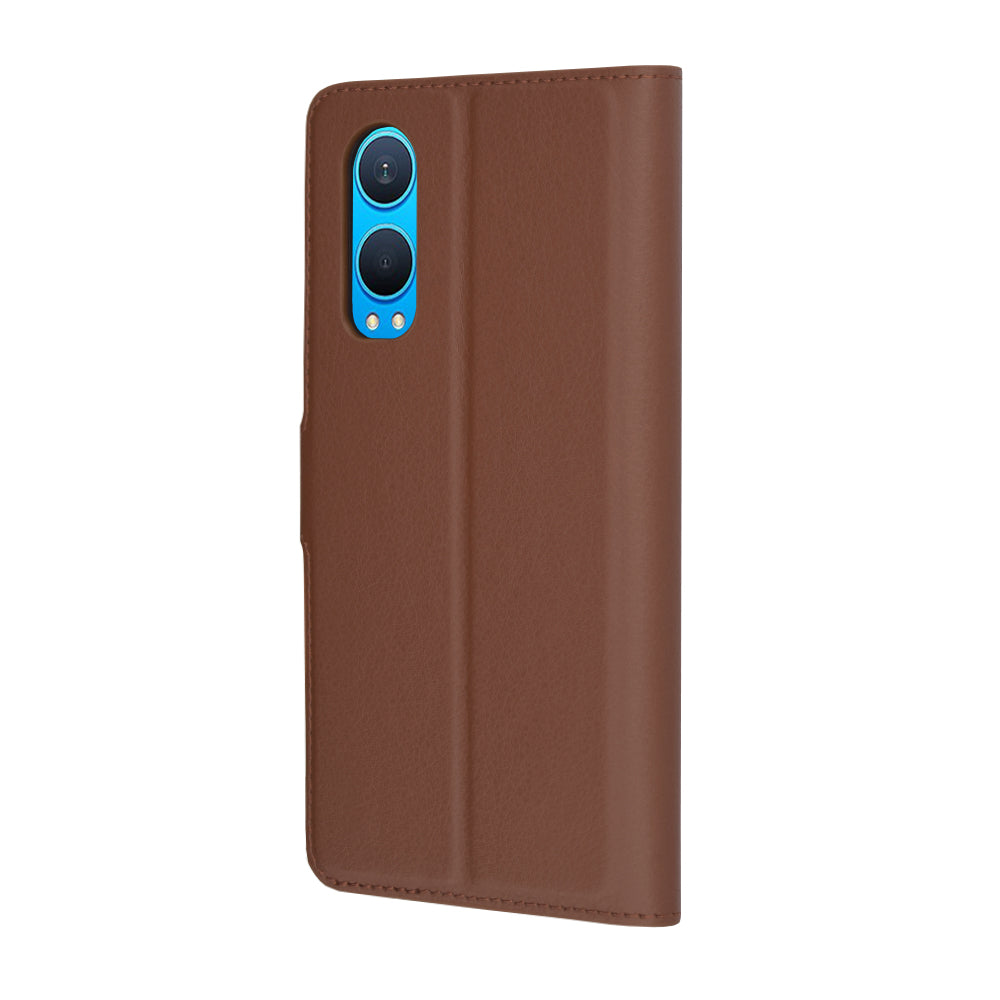 Kuori OnePlus Nord CE4 Lite -puhelimelle, Techsuit, nahkainen folio, ruskea