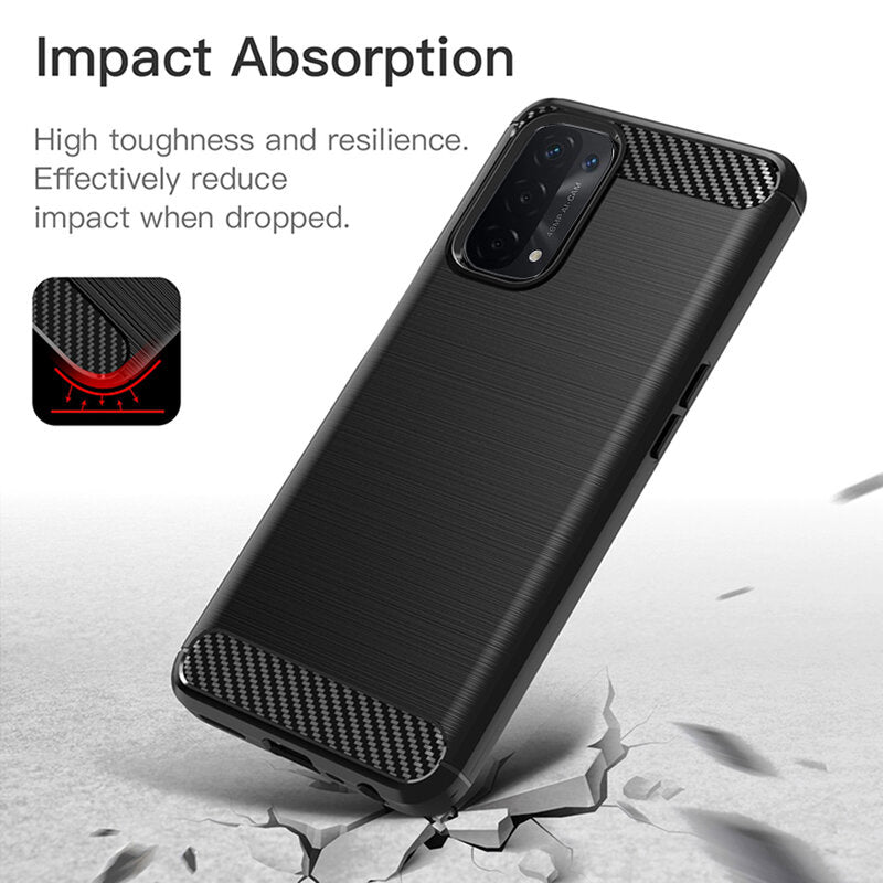 Kuori OnePlus Nord N200 5G / Oppo A74 5G / A54 5G:lle, Techsuit, Hiili, Musta