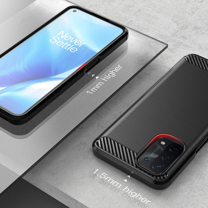 Kuori OnePlus Nord N200 5G / Oppo A74 5G / A54 5G:lle, Techsuit, Hiili, Musta