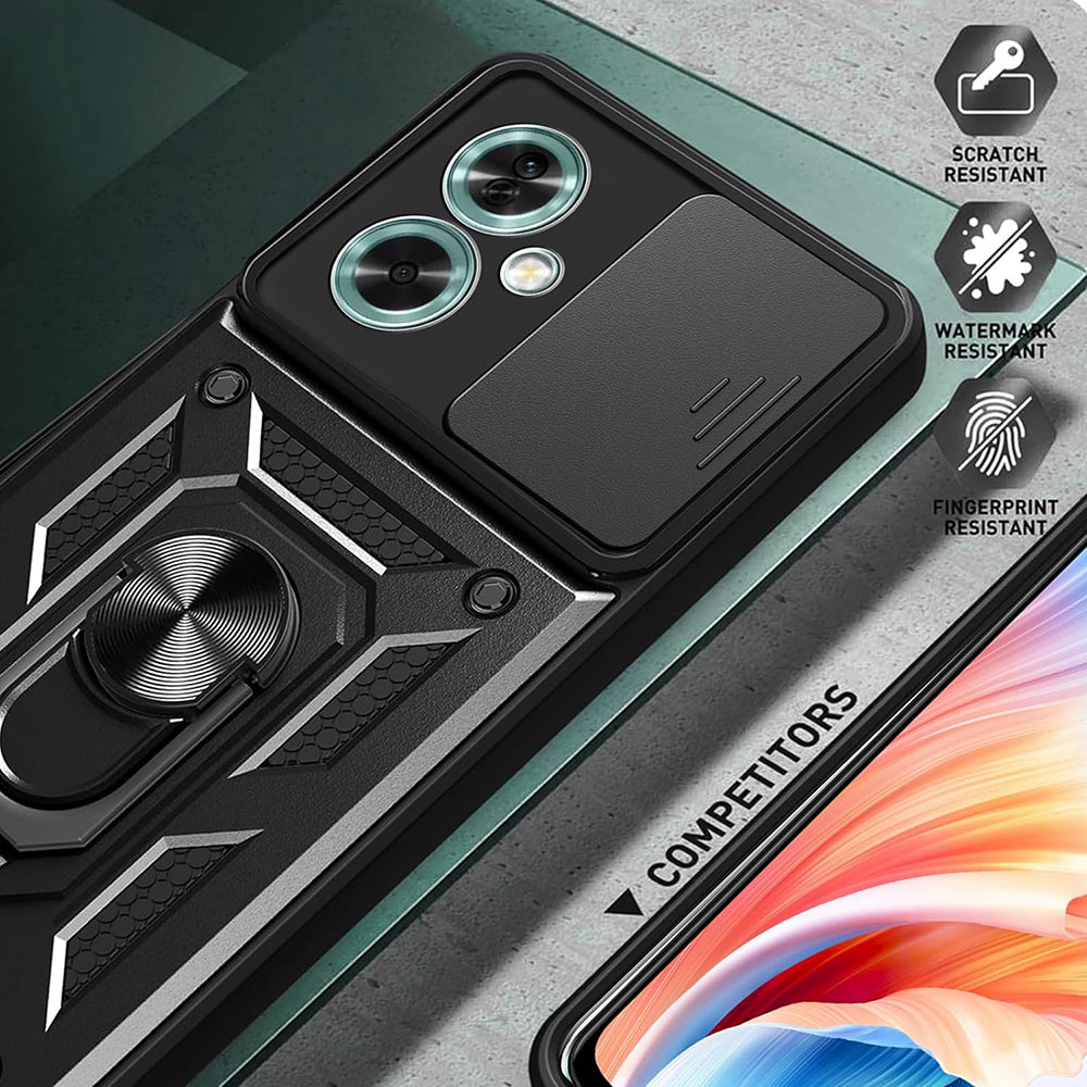 Kuori OnePlus Nord N30 SE / Oppo A79:lle, Techsuit, CamShield, Musta