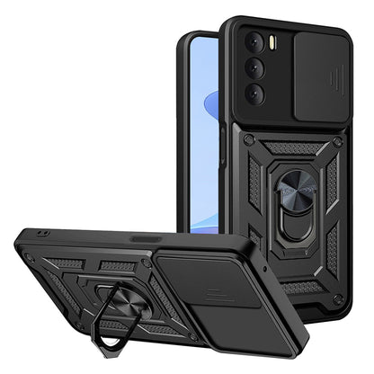 Kuori Oppo A16s / A54s / A16:lle, Techsuit, CamShield, Musta